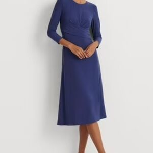Pre-owned Lauren Ralph Lauren Elegant Blue Long Sleeve Dress
